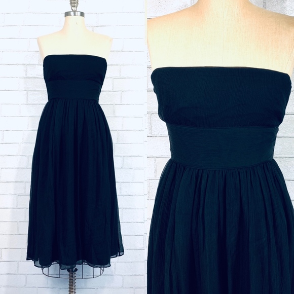 J. Crew Pleated Straight Across Sweetheart Dress - Picture 1 of 7